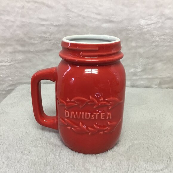David’s Tea Mason Jar Style Red Mug - Picture 1 of 4